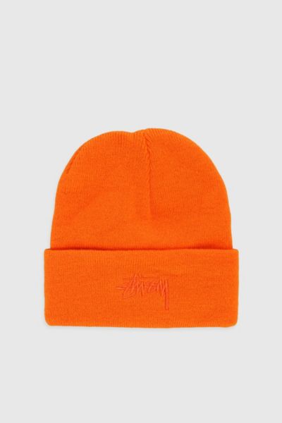 Stussy Stock Cuff Beanie In Orange, Women's At Urban Outfitters In Orange