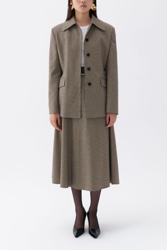 Nocturne Plaid Padded Shoulder Jacket #1