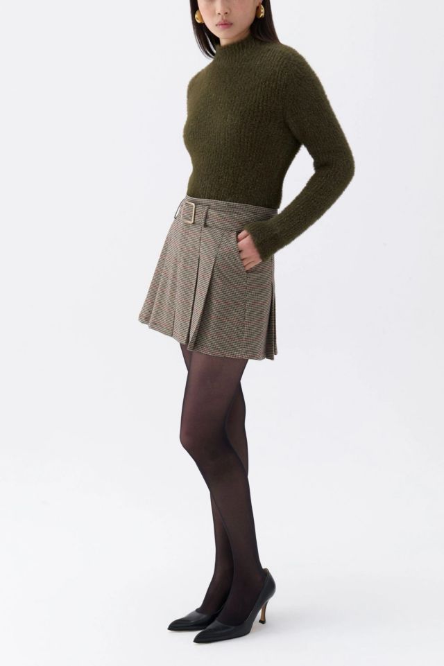 Nocturne Belted Pleated Mini Skirt #1