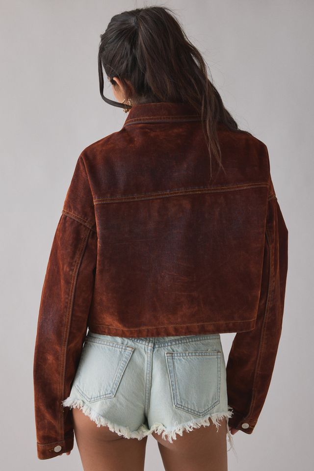 Azalea Wang Sampson Flocked Denim Jacket #1