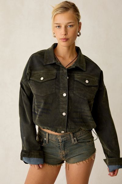 Veste en denim floqué Sampson Azalea Wang
