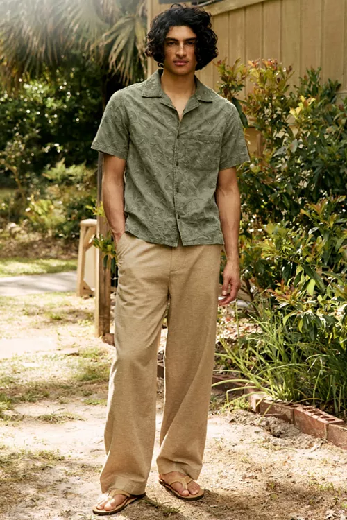 UO Noel Flat Front Linen Pants