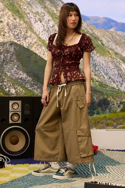 Pantalon cargo court à jambe large Cassie BDG