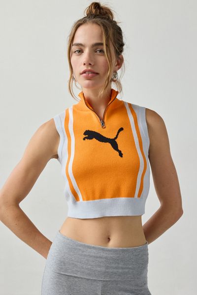 Puma Future Archive Jacquard Knit Half-Zip Tank Top