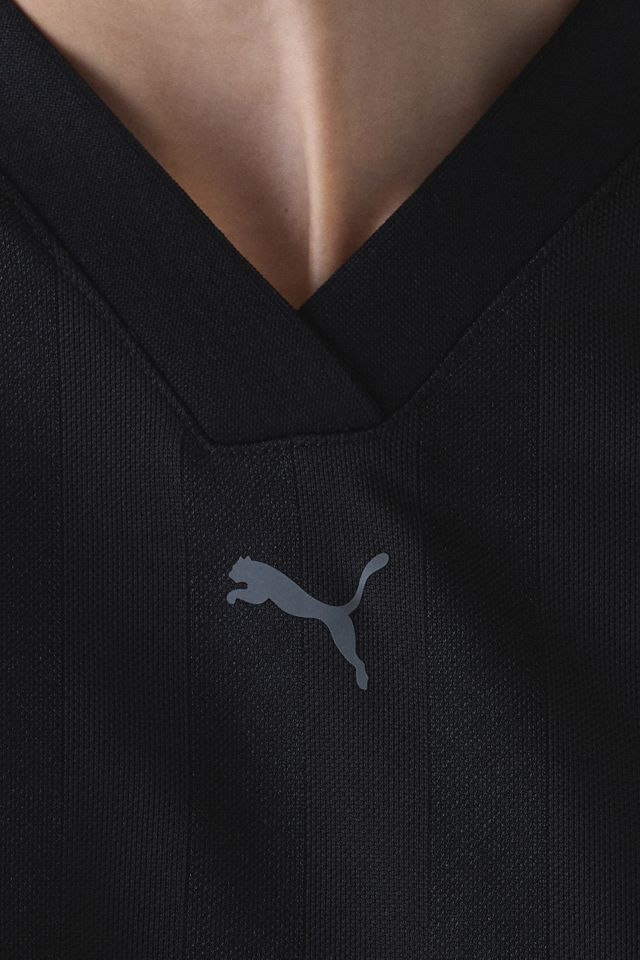 Puma League V-Neck Cropped Jersey Tee #3