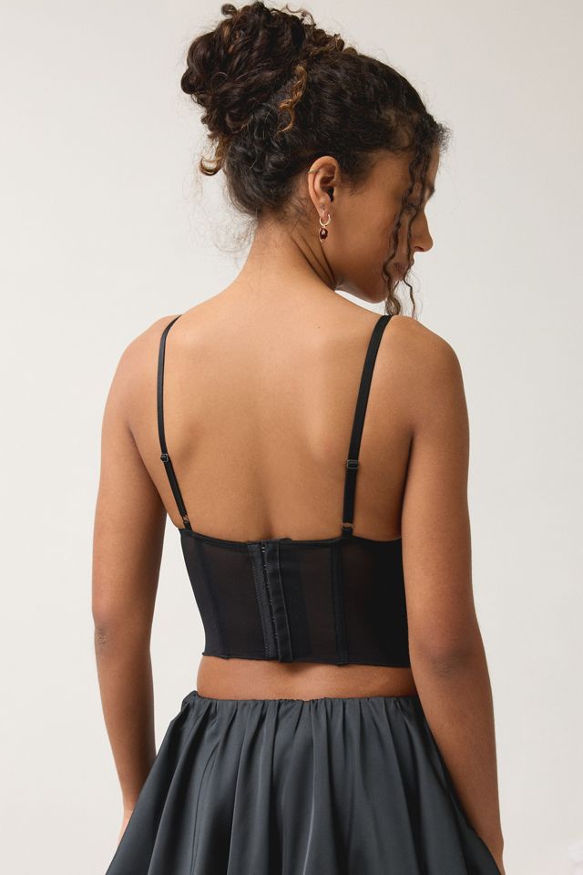 Out From Under Soft Spot Floral Embroidered Mesh Corset #1