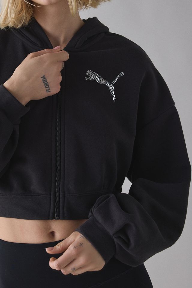 Puma Essentials Bedazzled Graphic Full-Zip Hoodie Sweatshirt #3