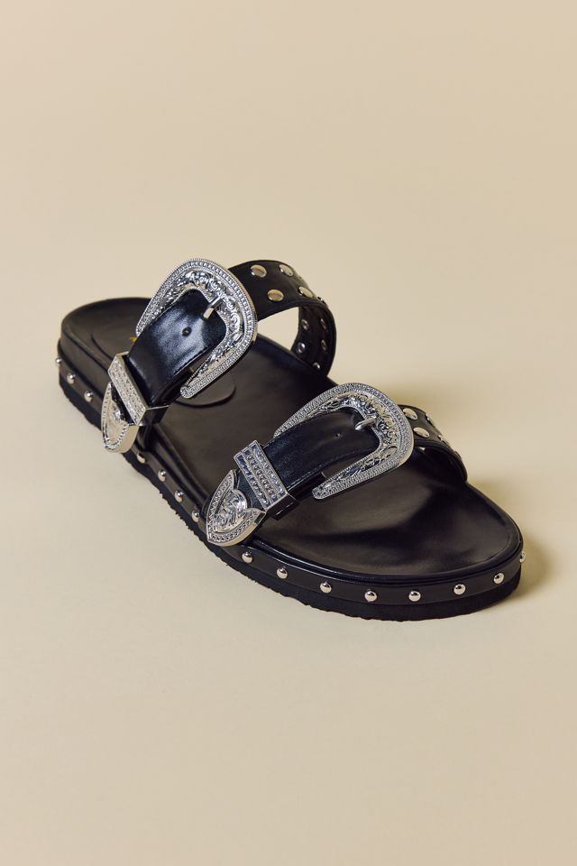 Azalea Wang Tegan Western Buckle Slide Sandals #2