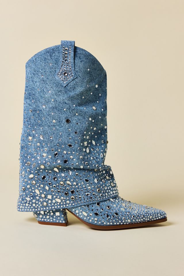 Azalea Wang Christos Denim Western Boots | Urban Outfitters