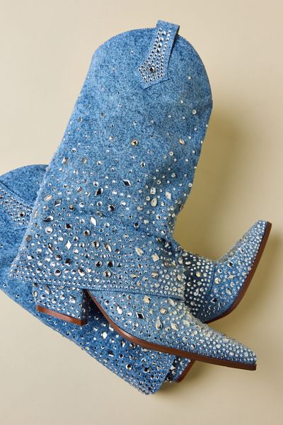 Azalea Wang Christos Denim Western Boots