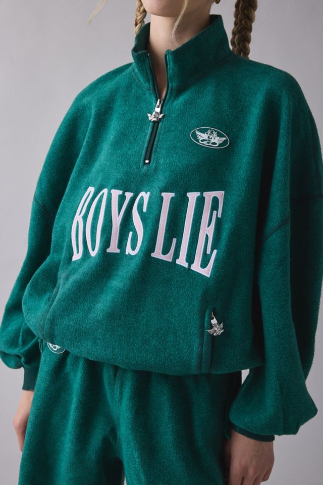 Boys Lie A1 Green Envy Graphic Quarter Zip Pullover #3