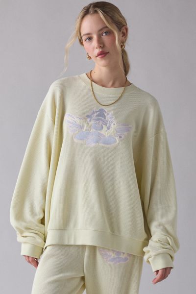 Boys Lie Kara Pastel Me Cherub Embroidered Graphic Crew Neck Pullover