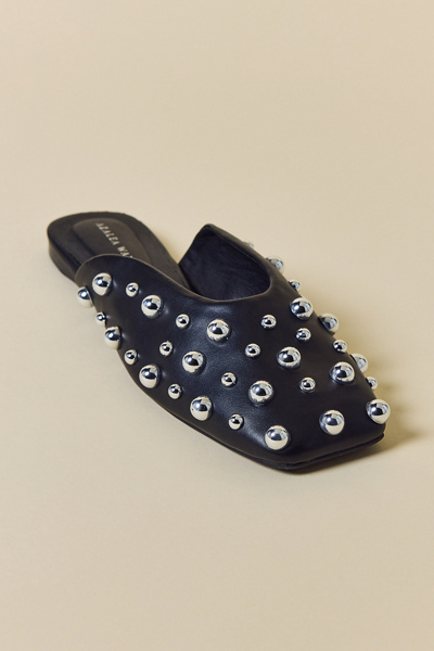 Azalea Wang Joanne Studded Faux Leather Mules