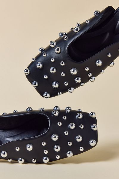 Azalea Wang Joanne Studded Faux Leather Mules