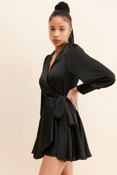 Glamorous Long Sleeve Wrap Dress