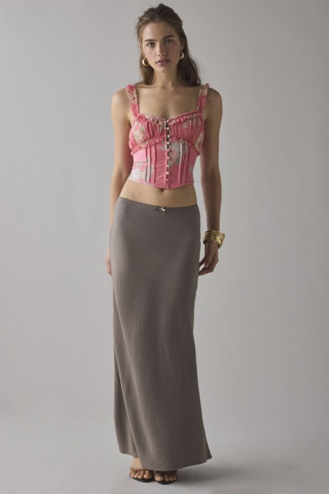 Claudia Ruffle-Trim Cropped Corset Top #3