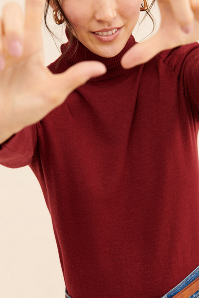 Glamorous Puff Sleeve Turtleneck