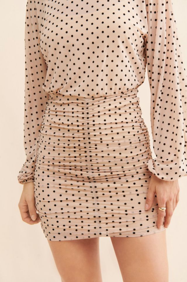 4SI3NNA Polka Dot Ruched Mini Dress #2