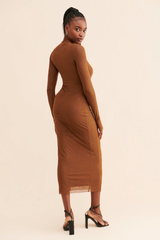 AFRM Shailene Rhinestone Turtleneck Dress #1
