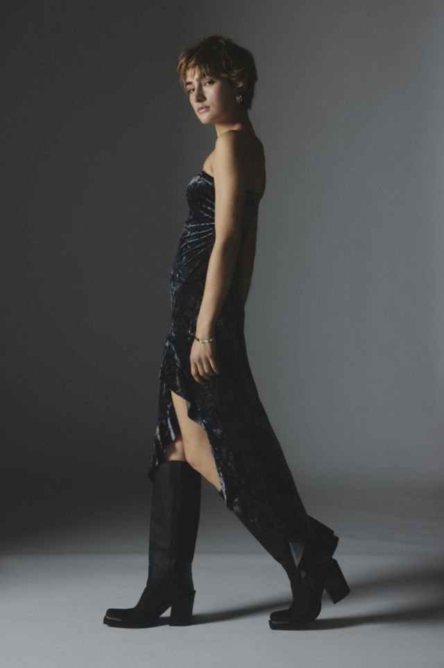 Silence + Noise Luna Velvet Strapless Midi Dress #3