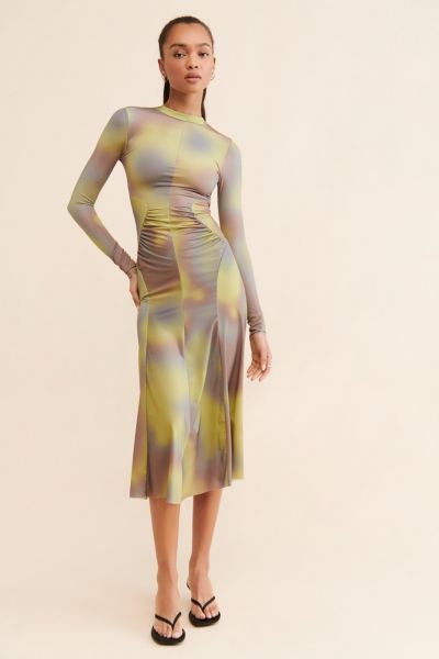 Silence + Noise Tiffany Lace-Up Midi Dress