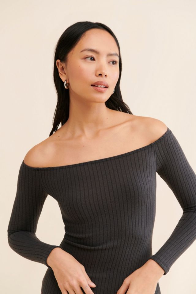 Silence + Noise Cookie Cozy Off-The-Shoulder Midi Dress #2