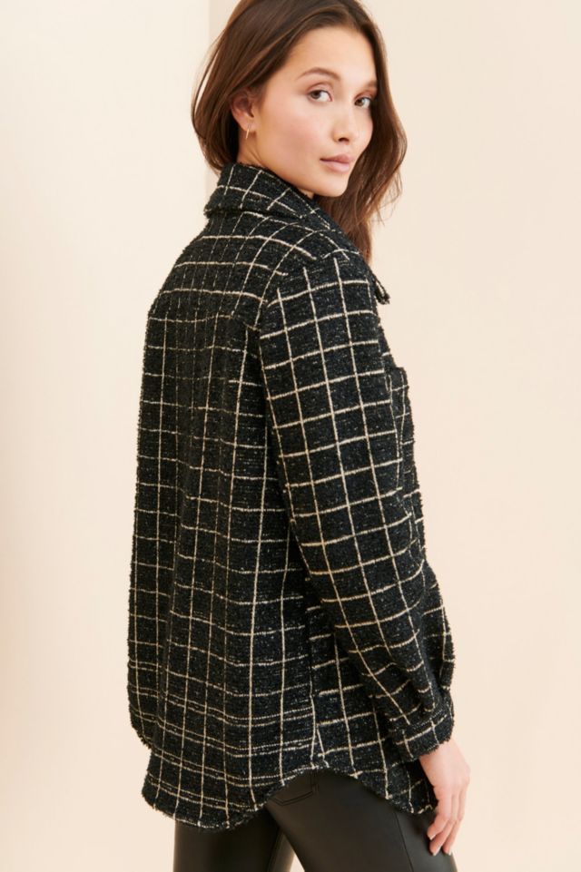BB Dakota Window Seat Tweed Shirt Jacket #1
