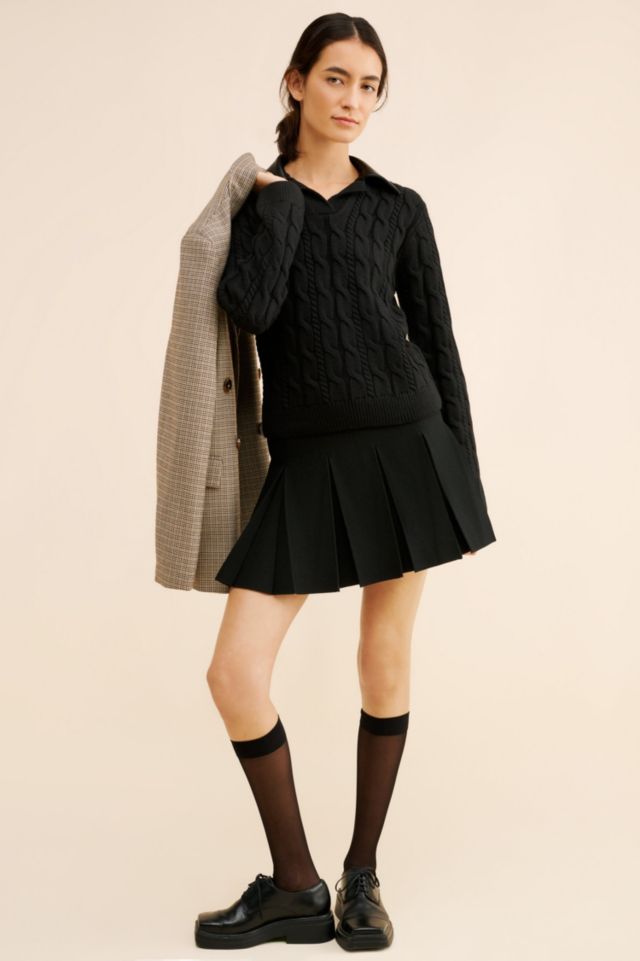 Endless Rose Vegan Leather Collar Sweater #3
