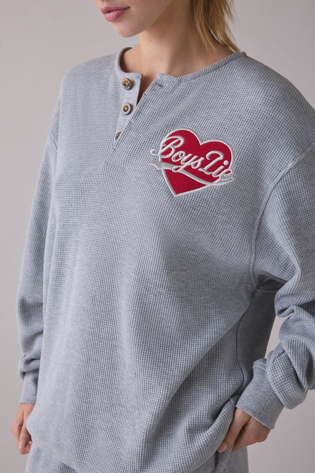 Boys Lie Signature Embroidered Graphic K-Crewneck Thermal Pullover #4