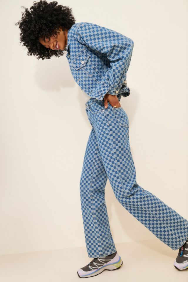 Dot and Lu Dames Checkered Jeans #3