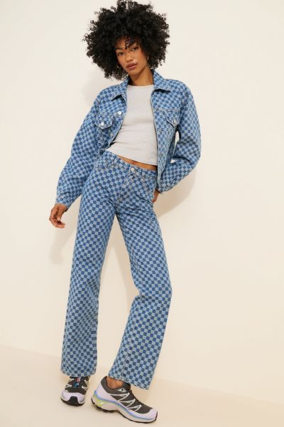 Dot and Lu Dames Checkered Jeans