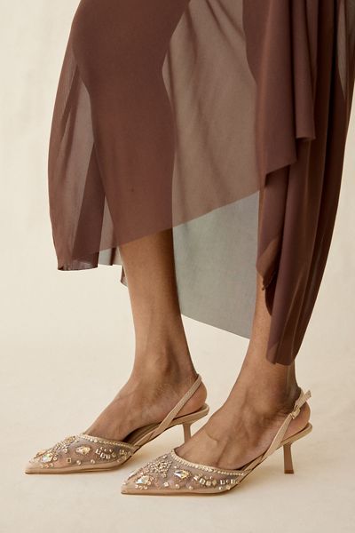 Azalea Wang Valeriy Jewel Pointed Toe Heels