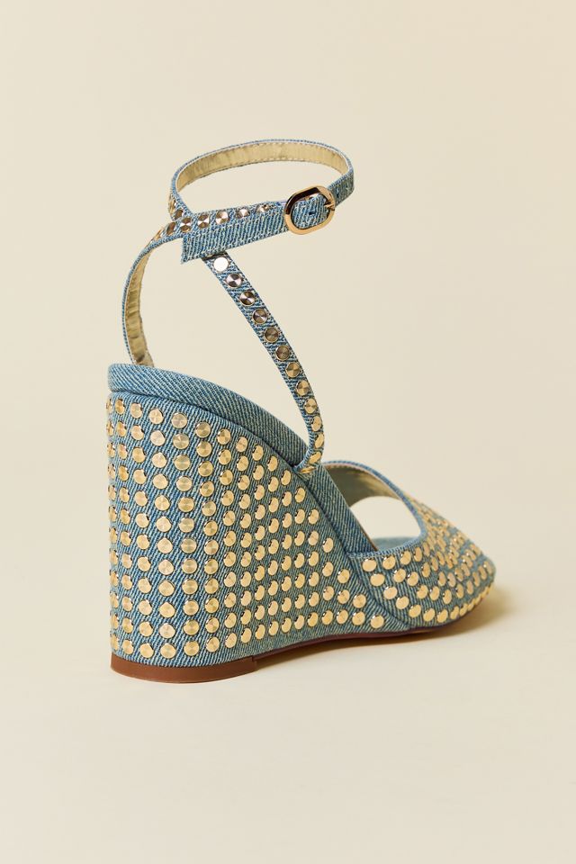 Sandales compensées cloutées Matteus en denim Azalea Wang #3