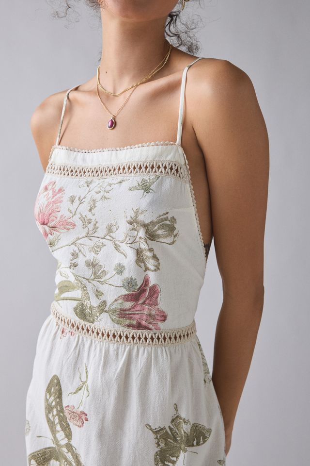 Kimchi Blue In The Garden Lace Trim Cotton Maxi Dress | Urban Outfitters