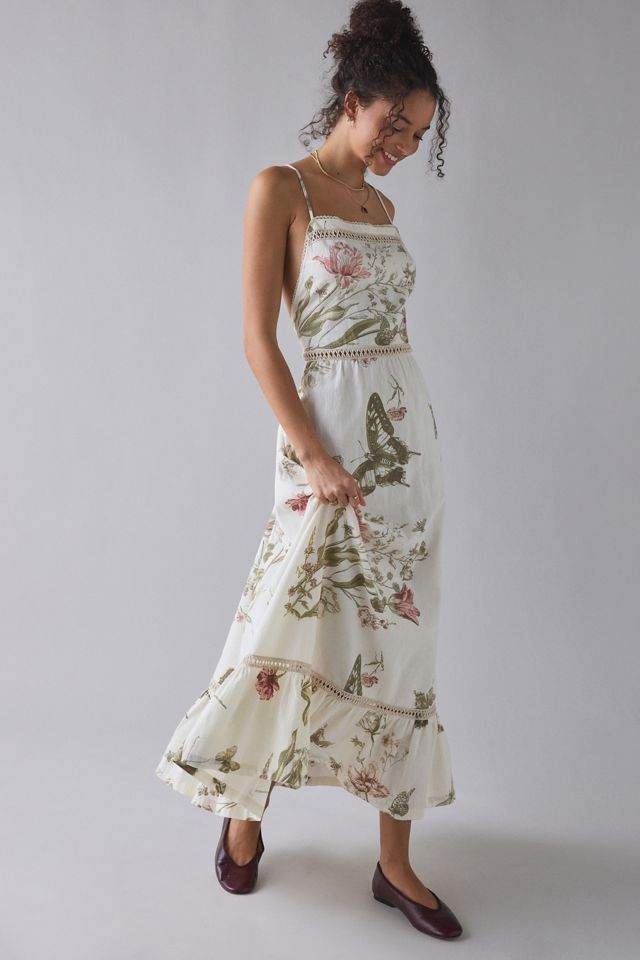 Kimchi Blue In The Garden Lace Trim Cotton Maxi Dress