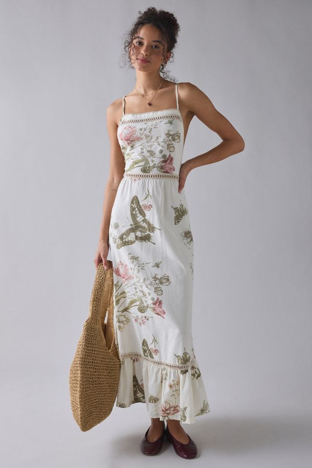 Kimchi Blue In The Garden Lace Trim Cotton Maxi Dress | Urban Outfitters