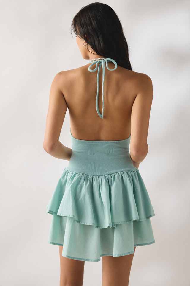 UO With The Band Mixed Media Halter Mini Dress #1