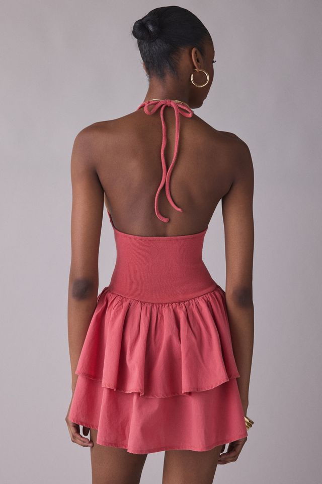 UO With The Band Mixed Media Halter Mini Dress #3