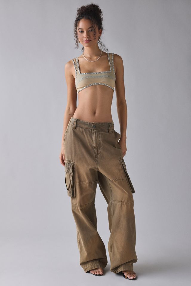 UO In The Cut Studded Denim Bra Top #3
