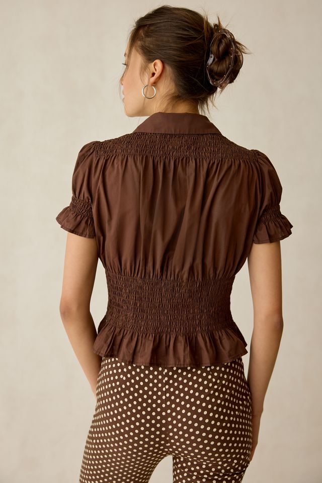Chemise UO Jess à basque froncée à manches courtes et boutonnée #2