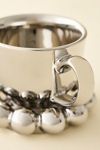 Chrome Ceramic Mug & Ball Edge Saucer Set