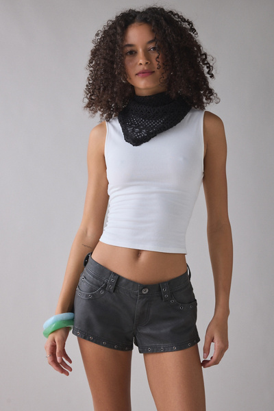 UO Festival Studded Faux Leather Micro Shorts