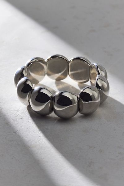 Urban Outfitters Bubble Metal Stretch Bracelet In Silver, Women's At
