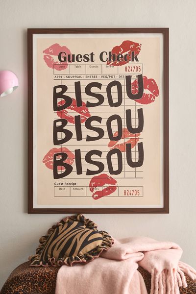 The Space House Bisou Bisou Retro Guest Check Art Print