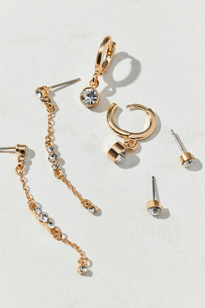 Labyrinth Rhinestone Trio Earring Set