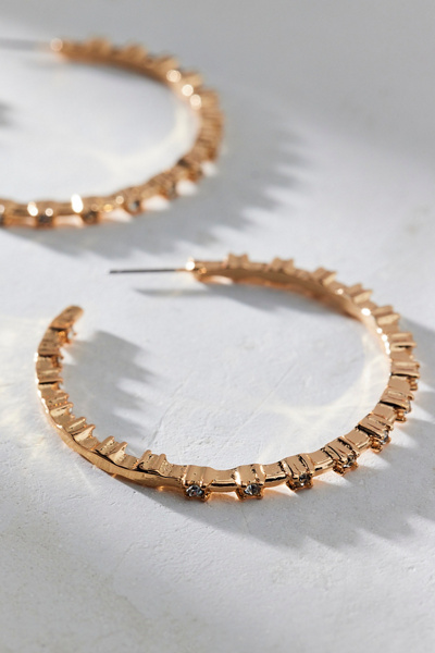 Urban Outfitters Carolina Cubic Zirconia Hoop Earring In Gold, Women's At