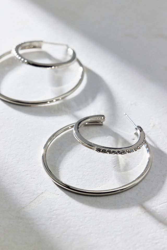 Carolina Rhinestone Double Hoop Earring #1