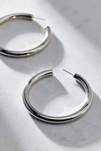 14k Gold Plated Chubby Large Hoop Earrings