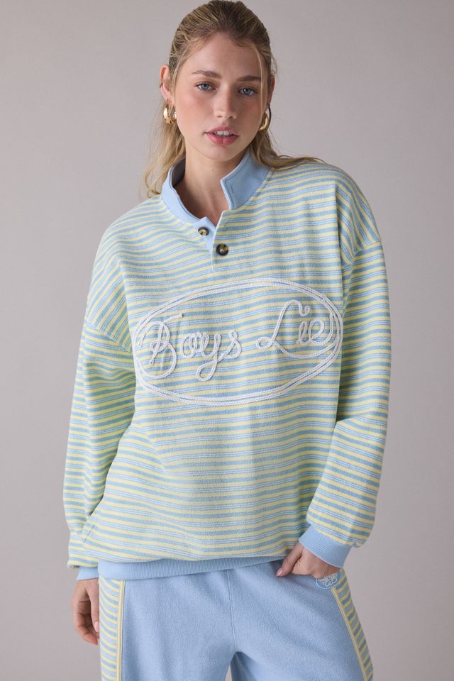 Boys Lie Honor Roll Embroidered Graphic Henley Crew Neck Pullover | Urban  Outfitters