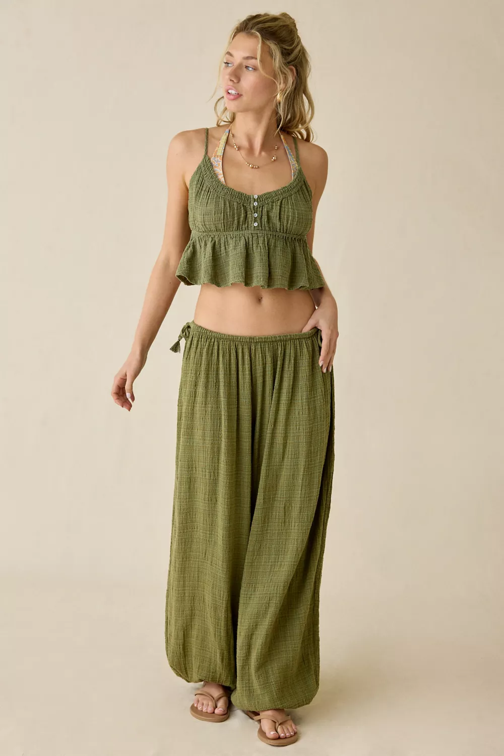 Out From Under Golden Hour Side-Tie Balloon Pants